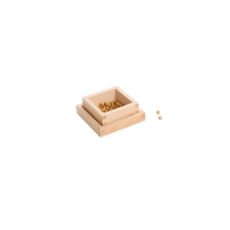 100 unités de perles dorées avec boîte - Matériel Montessori GAM 1MM093