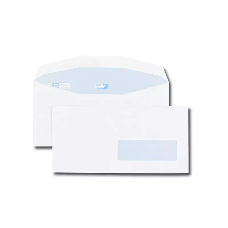 1000 Enveloppes C6 114x229 mm pour mise sous pli automatique - fenêtre 35x100 à droite