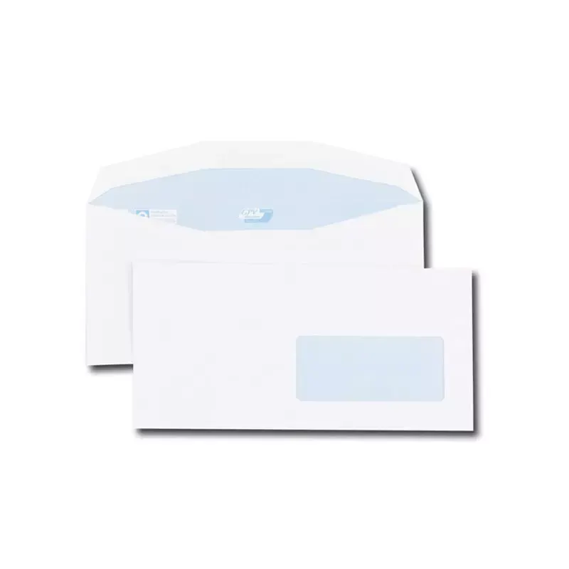 1000 Enveloppes C6 114x229 mm pour mise sous pli automatique - fenêtre 45x100 à droite