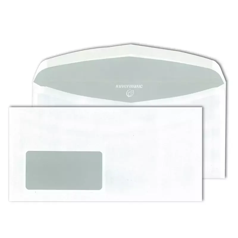 1000 Enveloppes mécanisables 114 x 229 mm 75gm2- fenêtre 45x90 à gauche