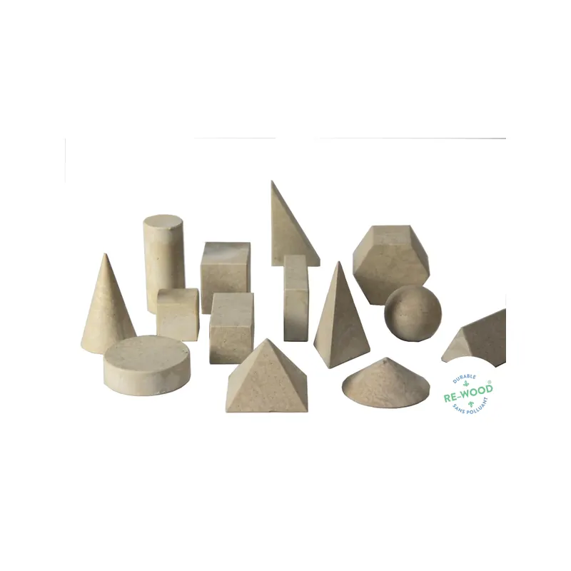 14 Solides en Bois Re-Wood® – Découverte Sensorielle des Volumes (Montessori)