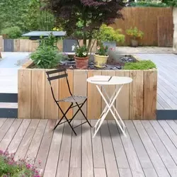 2 chaises pliantes pour le jardin, en acier, sans accoudoirs