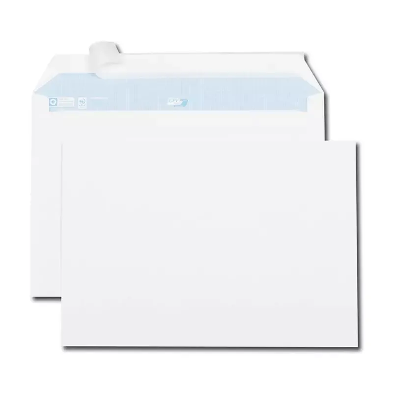 250 Enveloppes - C4 - 229 x 324 mm - sans fenêtre - blanc