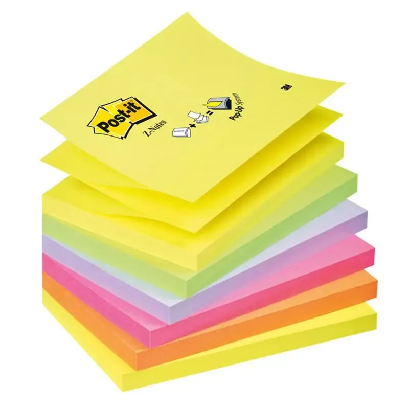 3M Bloc Z Notes Post-it - 127 x 76 mm - en 6 couleurs