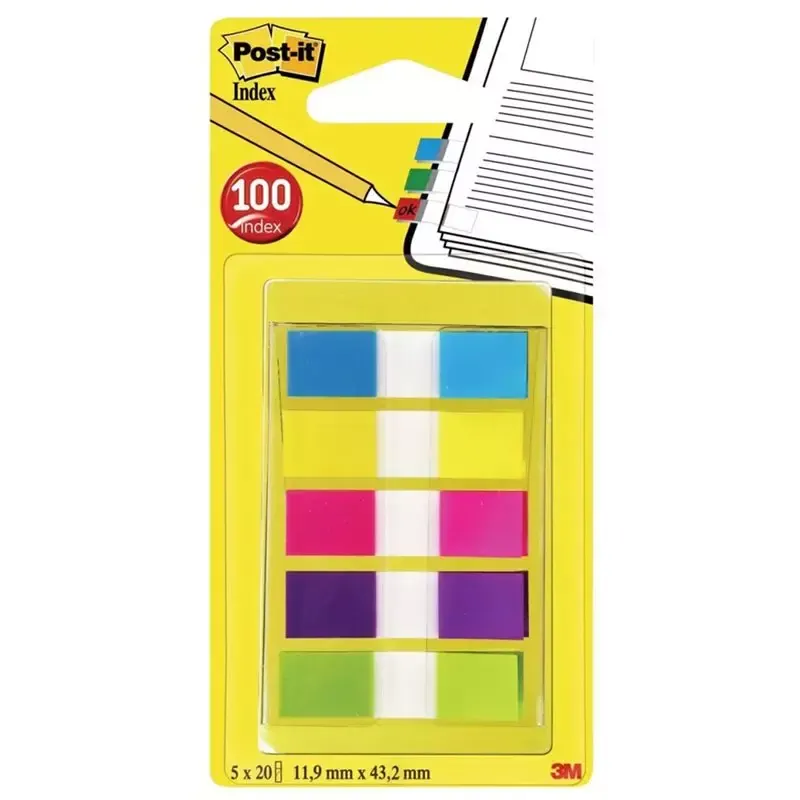 3M index Post-it Mini distributeur - 11 -9 x 43 -2 mm - 5 couleurs vives