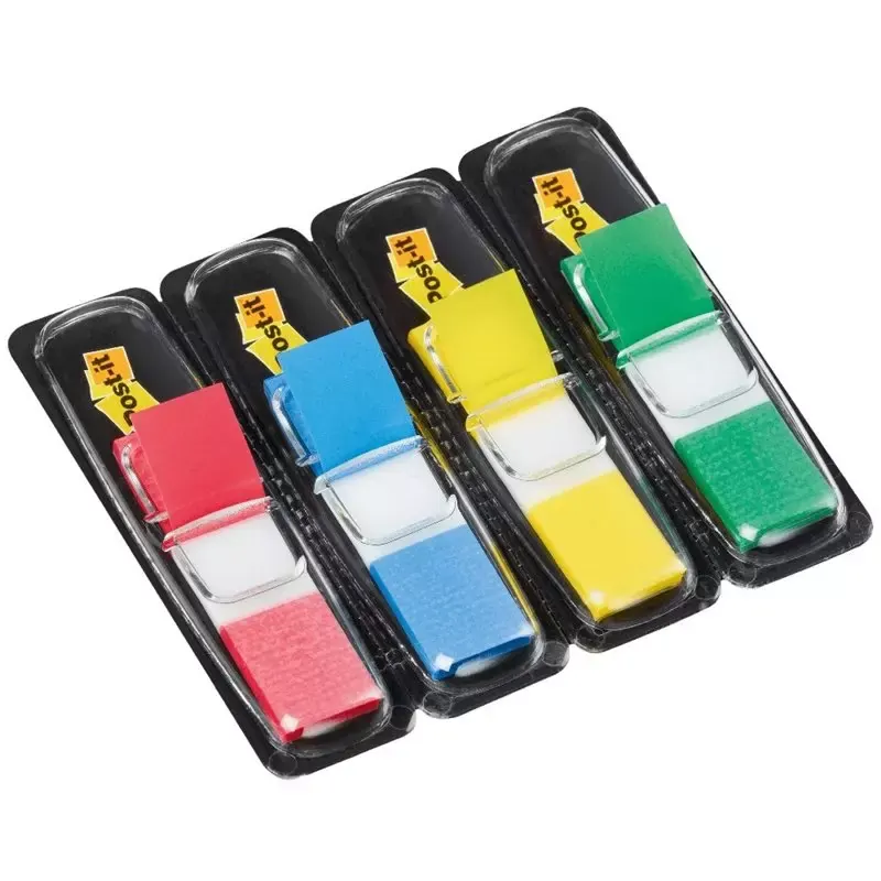 3M Post-it mini dévidoir index design - 35 pièces - 4 couleurs vives - 11,9 x 43,2 mm