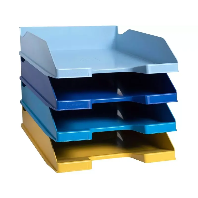 4 corbeilles à courrier Exacompta "BEE BLUE"