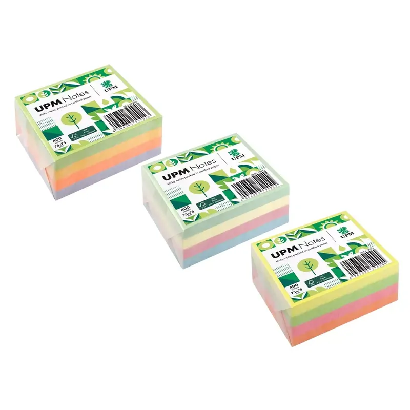 400 notes adhésives couleurs assortis 75 x 75