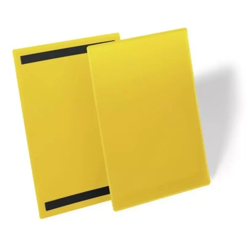 50 Pochettes d'identification entrepôt magnétique pour A4 portrait jaune