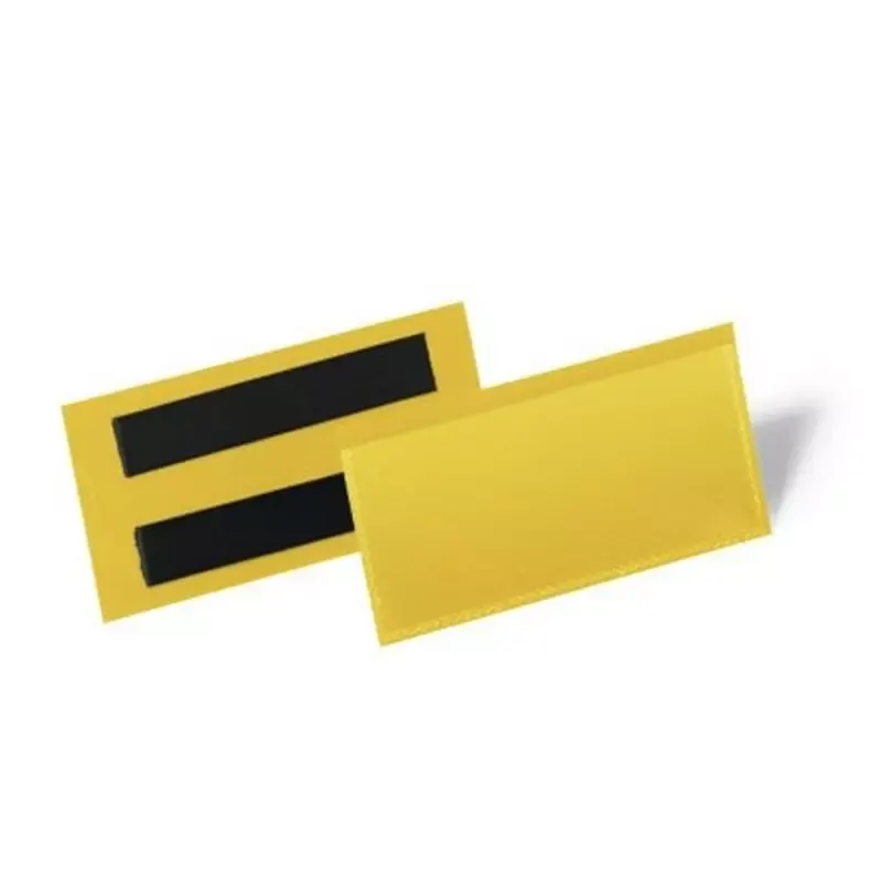 50 Pochettes d'identification magnétique 100 x 38 mm jaune