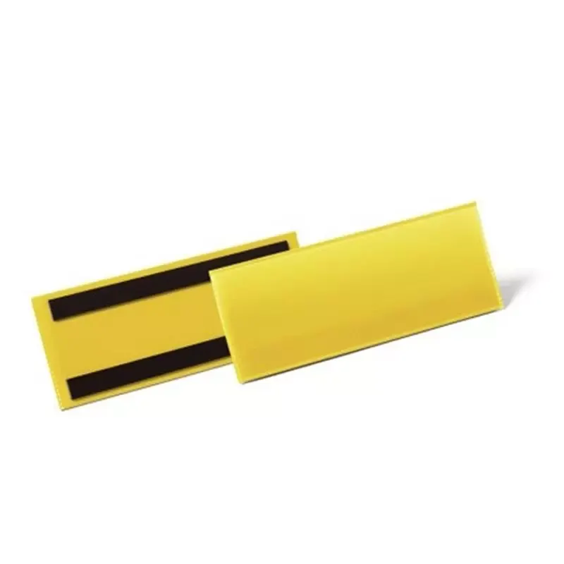 50 Pochettes d'identification magnétique 210 x 74 mm jaune