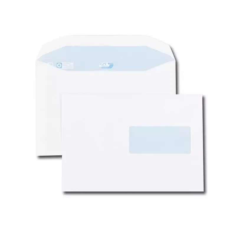 500 Enveloppes C5 162x229 mm pour mise sous pli automatique - fenêtre 45x100 à droite
