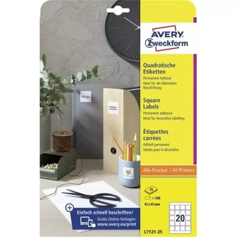 500 Etiquettes QR Code - 45 x 45 mm - carré - blanc