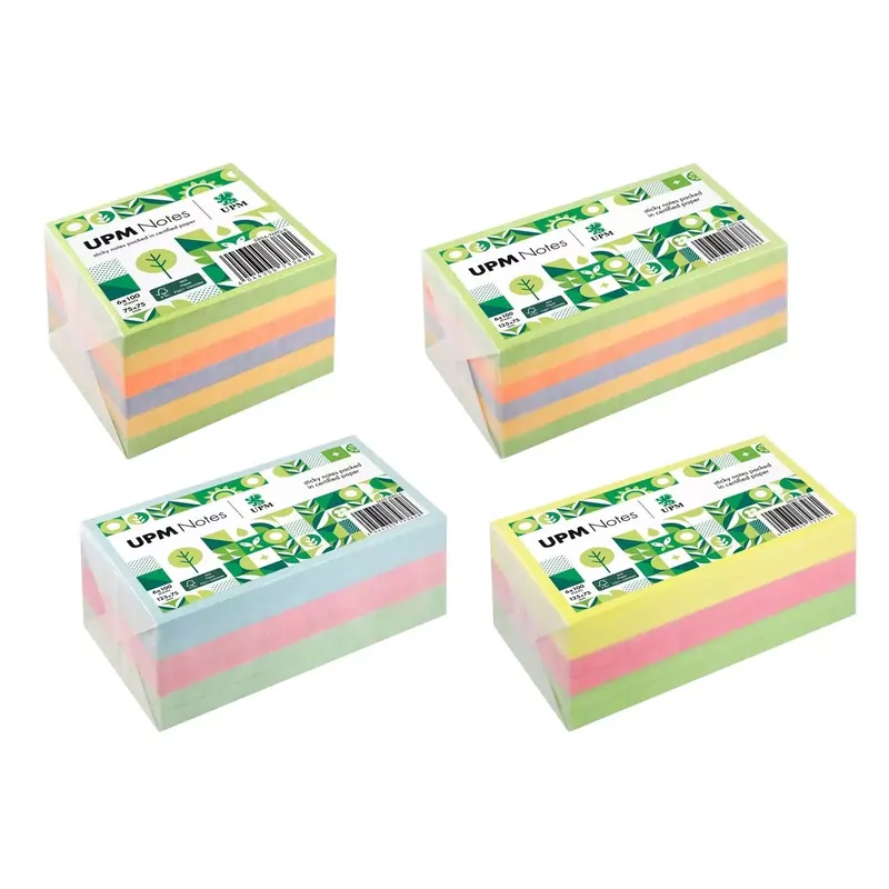 6 blocs de 100 notes adhésives couleurs assortis