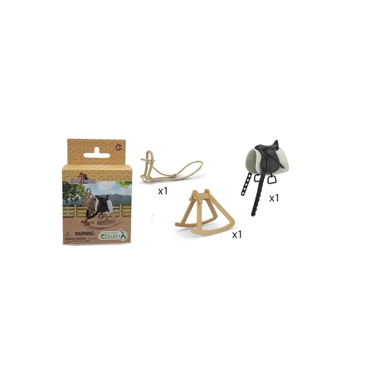 Accessoires d'équitation CollectA – Bride, Selle et Porte-selle et tapis