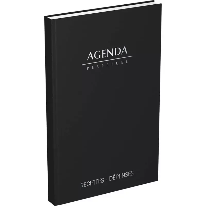 Agenda perpétuel de caisse noir 384 pages - 1 page par jour