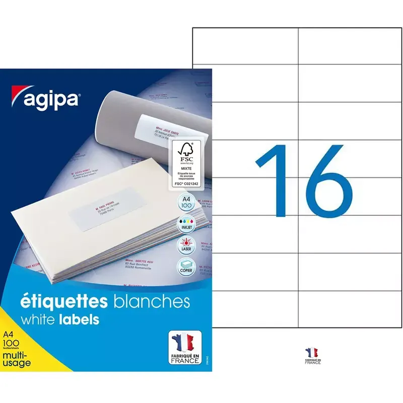 agipa Etiquette universelle, 37 x 105 mm, POSE EXPRESS