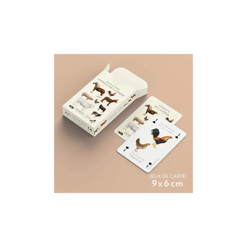 Animaux de la Ferme - Jeu de 54 Cartes Classiques