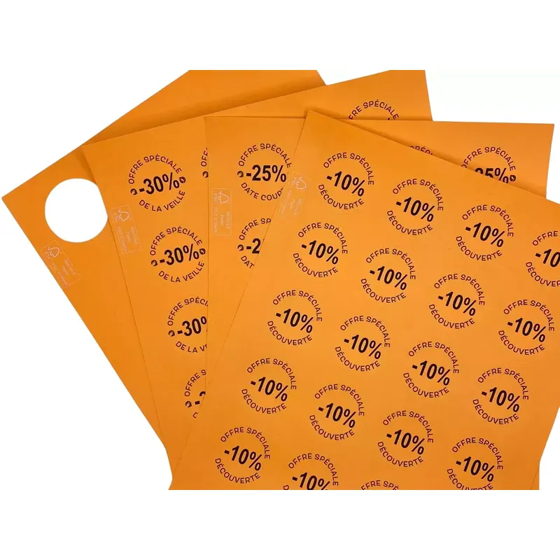 Autocollants orange pour "Offre spéciale"