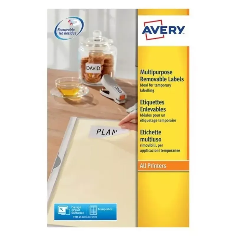 AVERY 1200 Etiquettes multi-usages enlevables 45,7 x 21,2 mm