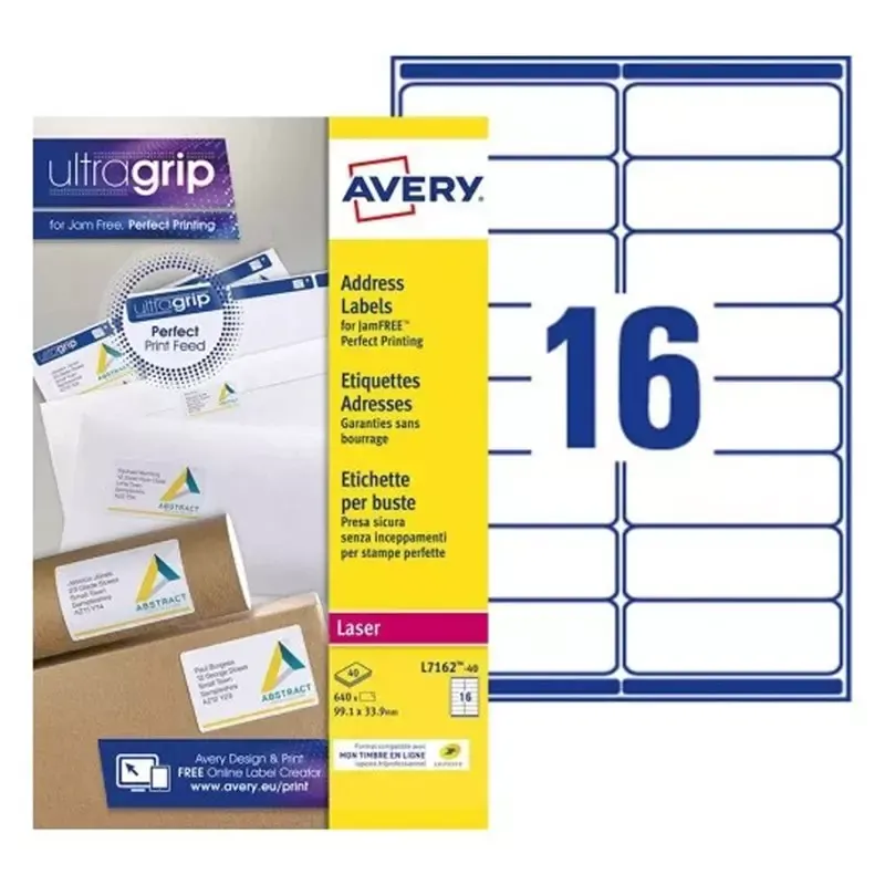 AVERY 640 Etiquettes d'adresse 99,1 x 33,9 mm blanc