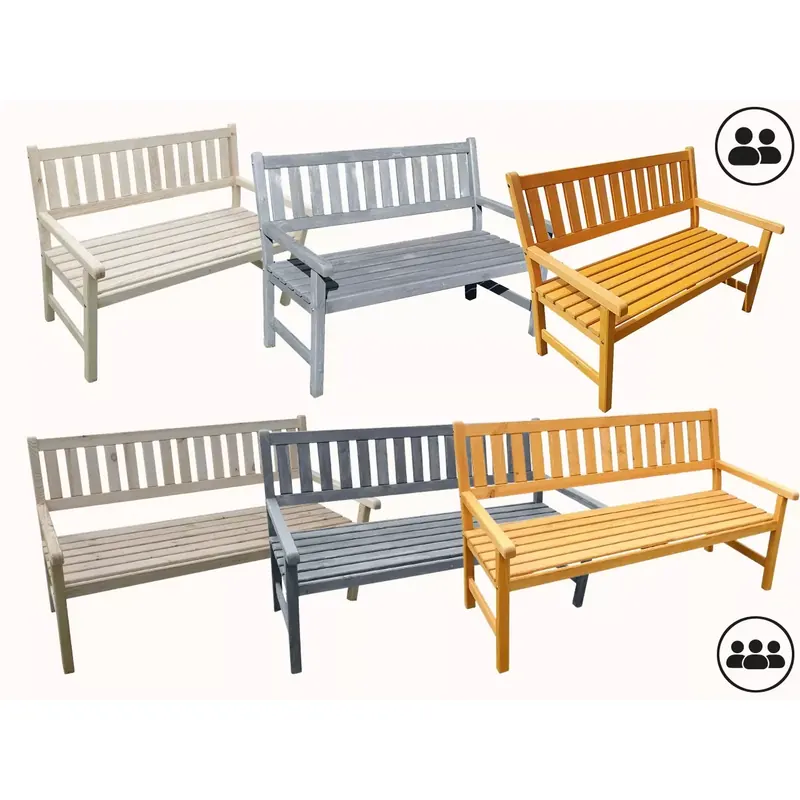 Banc de jardin pin massif FSC Johanna