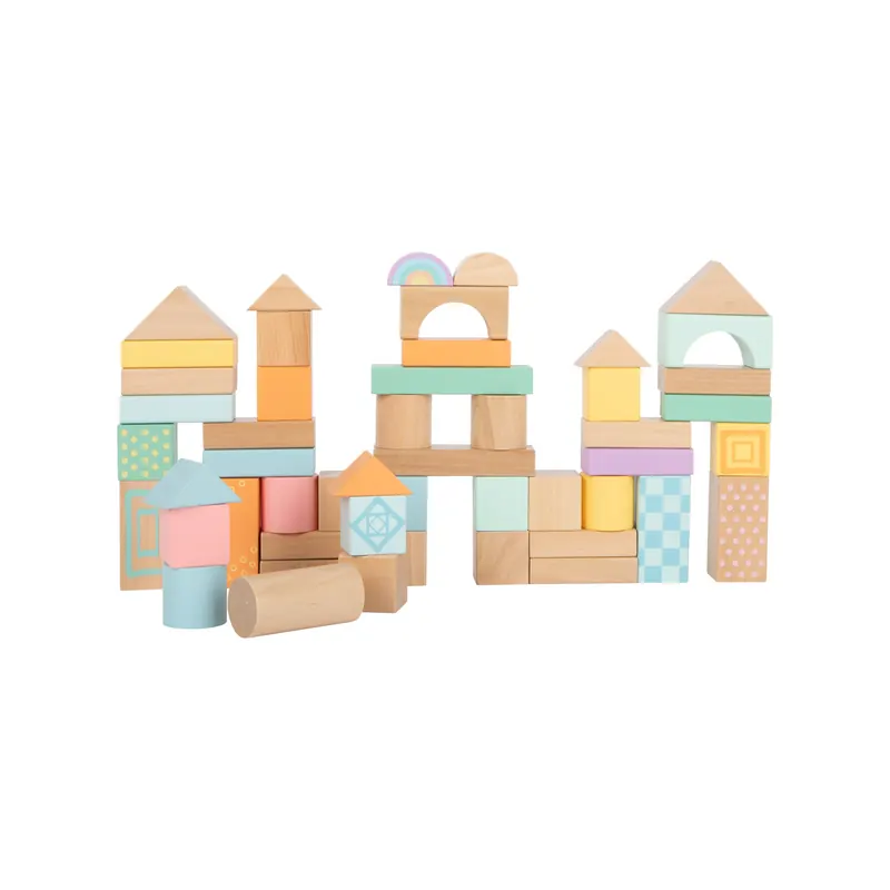Baril avec 50 Blocs de construction neutre et pastel