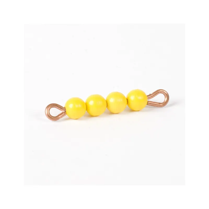 Barrette de 4 Perles : Jaune - Matériel Montessori Nienhuis