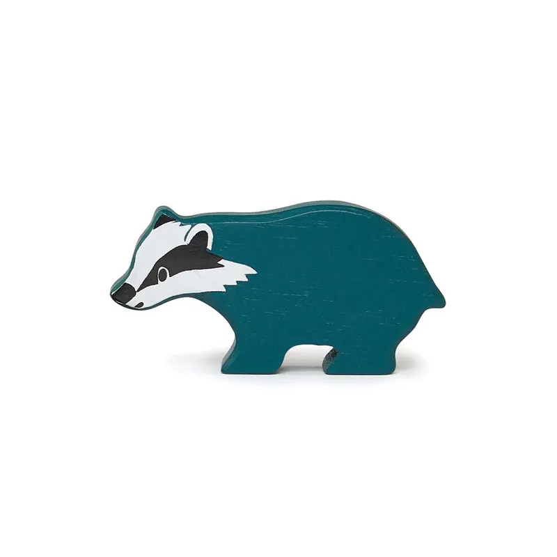 Blaireau Tender Leaf - Figurine en bois - Jouet les animaux de la foret
