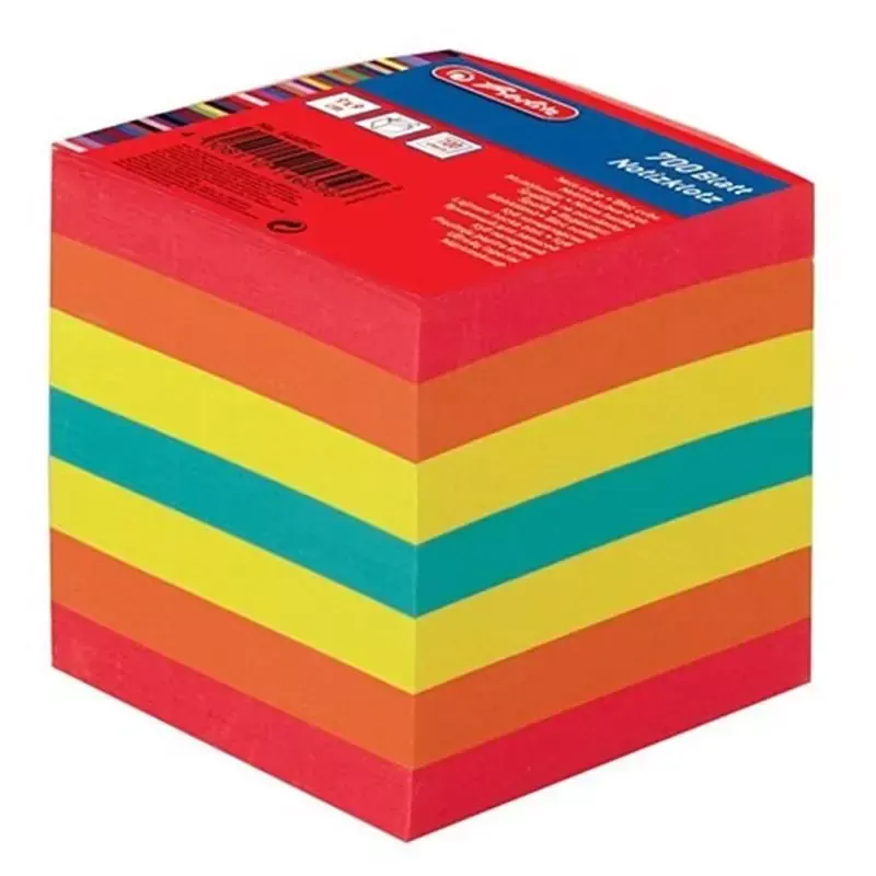 Bloc cube 90 x 90 mm - 80 g/m2 - 700 feuilles - multicolore