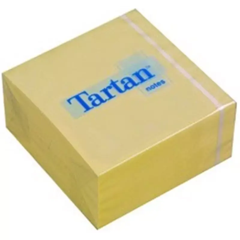 Bloc cube repositionnable Tartan 76 x 76 mm, 4 couleurs assorties, 400 feuilles
