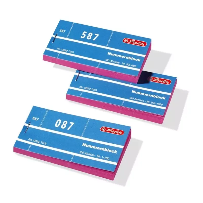 Bloc de tickets numérotés - de 1-1000 - paquet de 10
