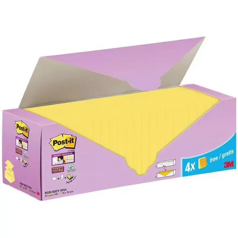 Bloc-note Super Sticky Z-Notes 76 x 76 mm 20+4