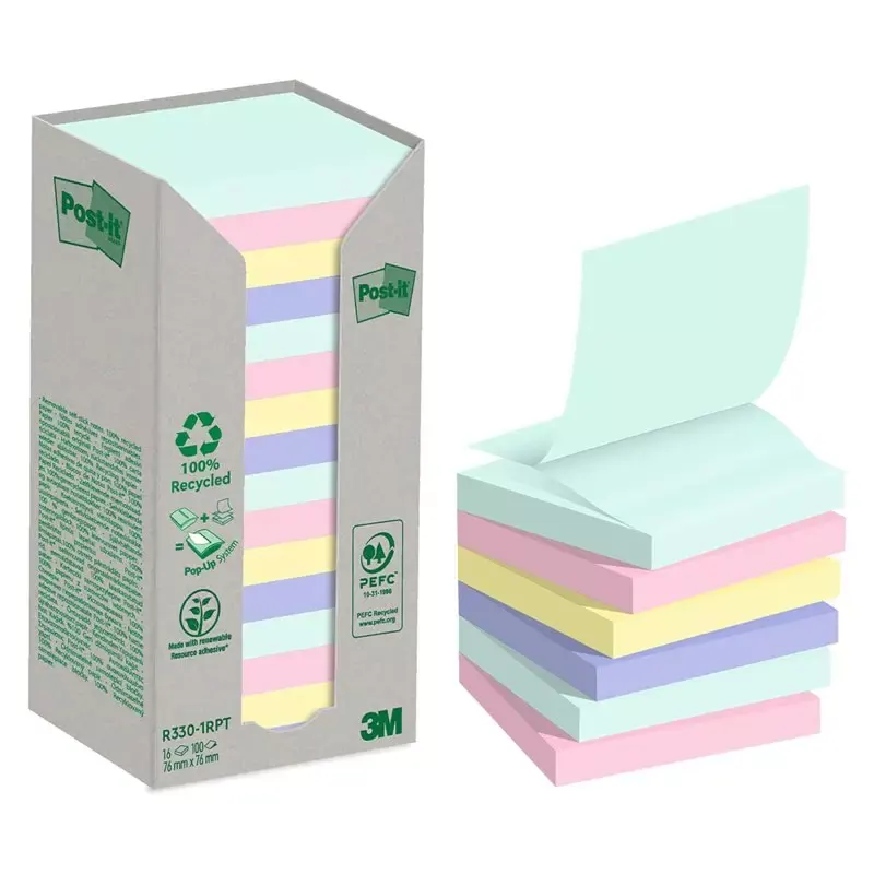 Bloc-notes Recycling z-notes, 76 x 76 mm, coloré