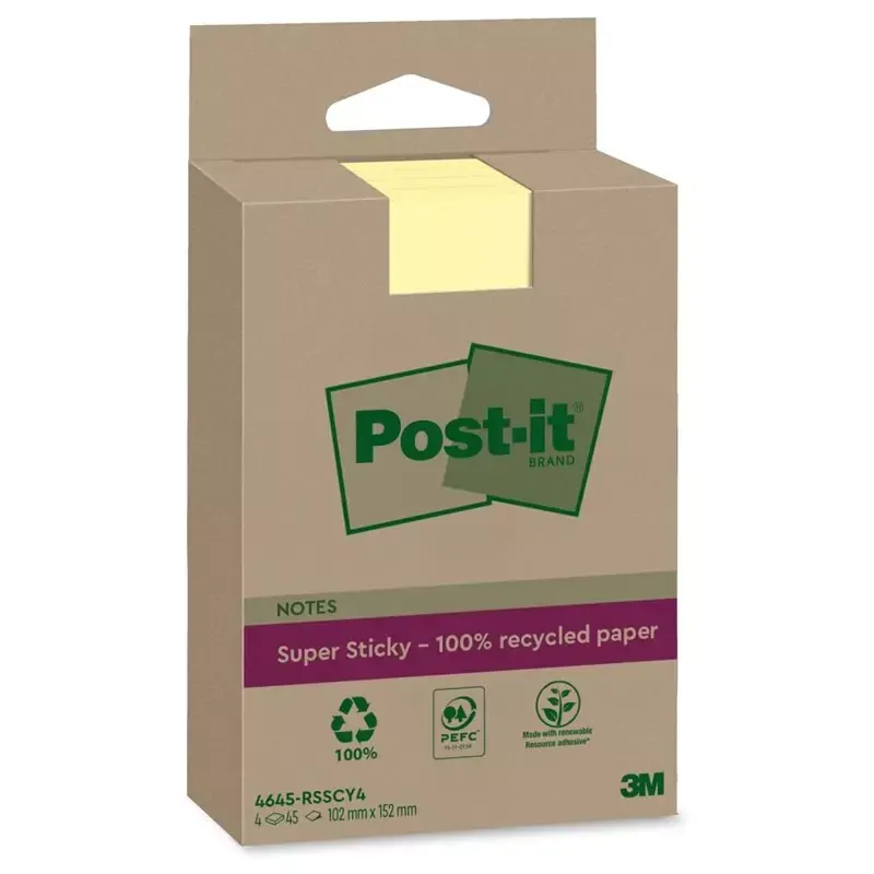 Bloc-notes super sticky Recycling notes, ligné