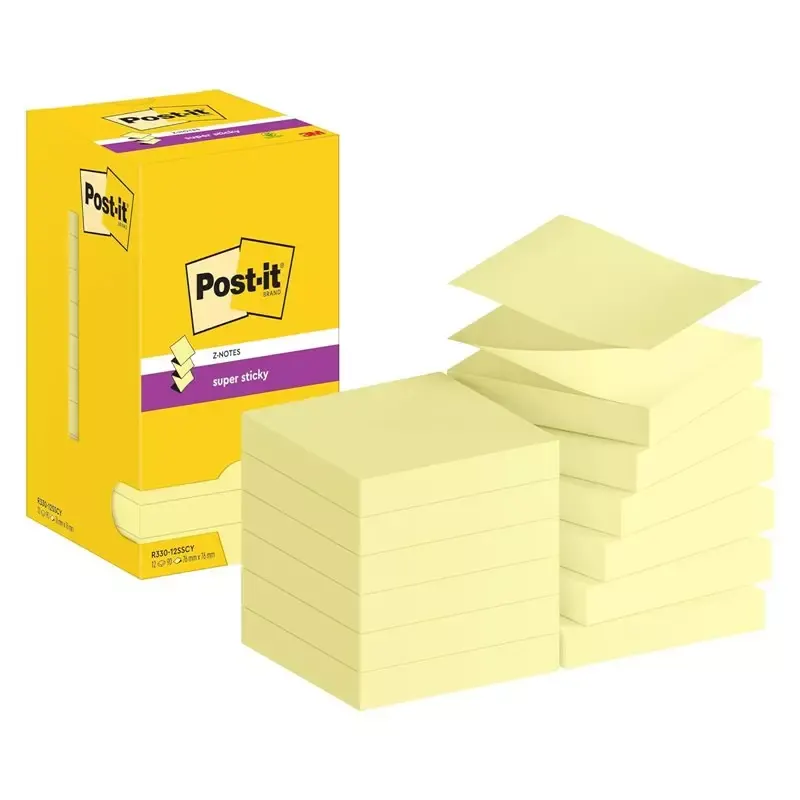 Bloc-notes super sticky Recycling Z-Notes, jaune