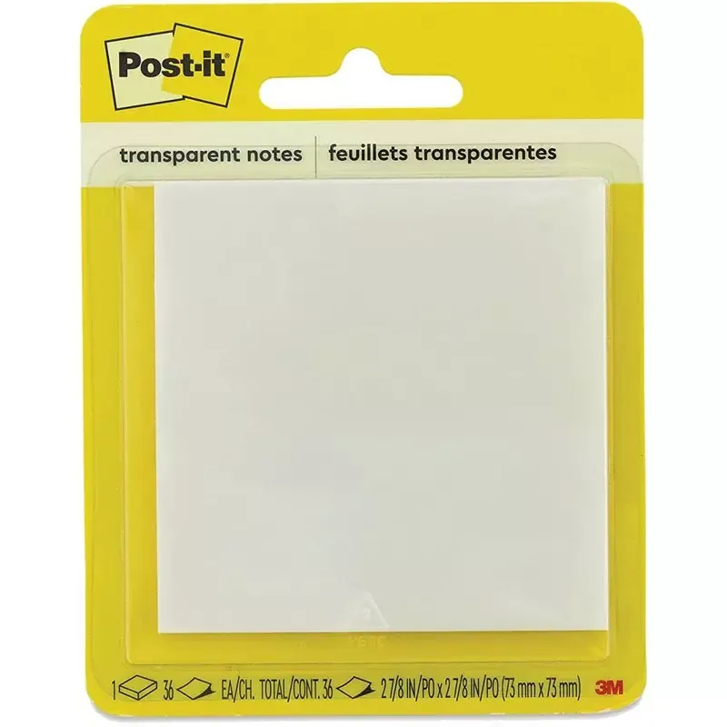 Bloc-notes Transparent Notes 36 feuilles 73 x 73 mm incolore
