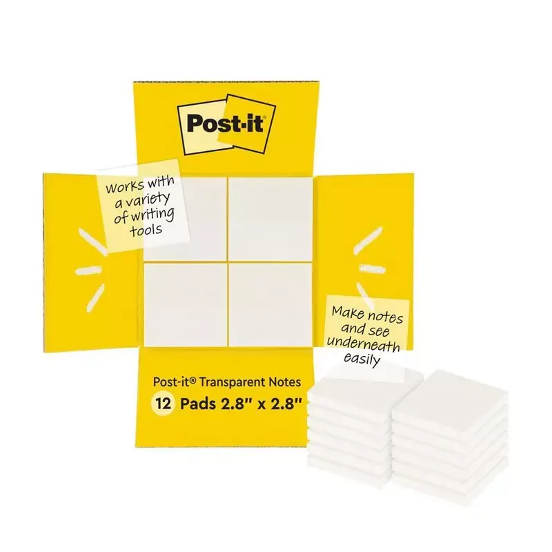 Bloc-notes Transparent Notes, 73 x 73 mm, incolore