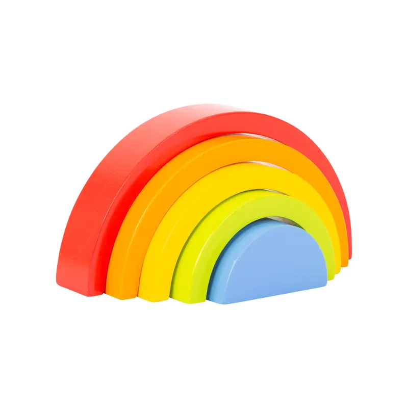 Blocs de construction en bois Arc-en-ciel - Jeu libre