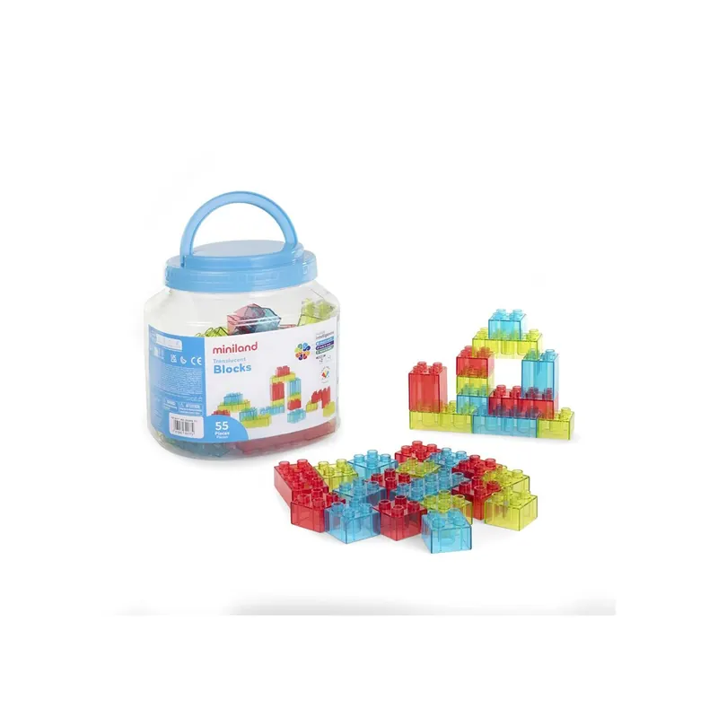 Blocs Translucides Miniland - Ensemble de Construction pour Tables Lumineuses (100pcs)