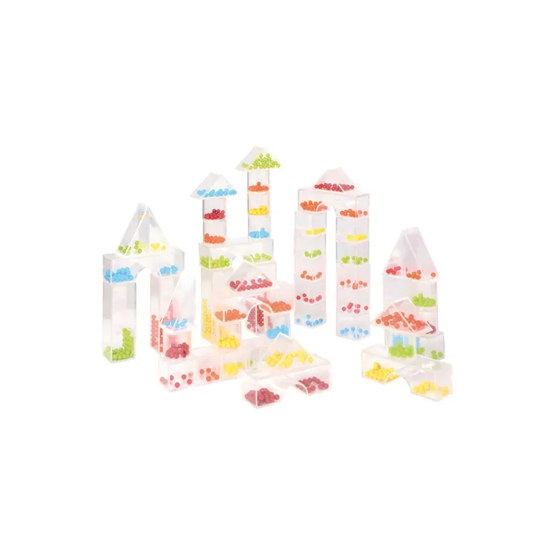 Blocs transparents avec perles - Lot de 50