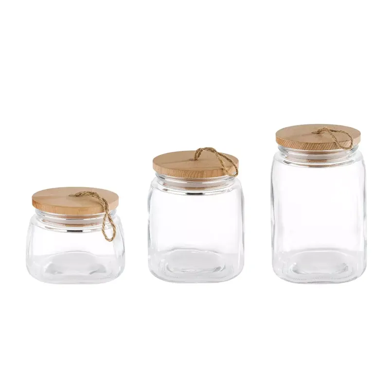 Bocal en verre, couvercle pin et joint silicone