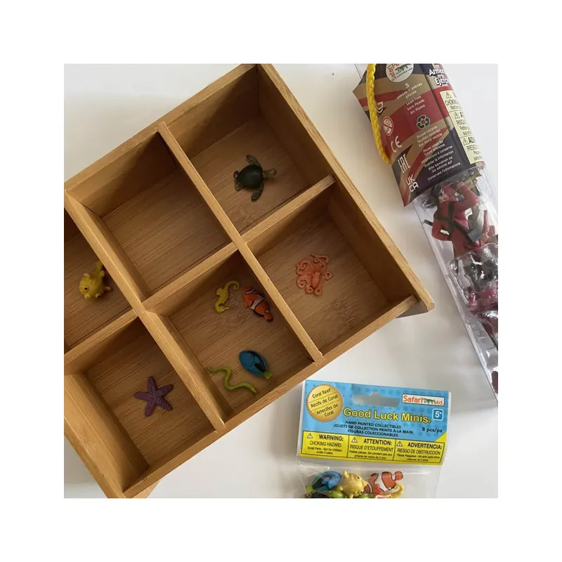 Boîte de Tri en Bambou pour figurines