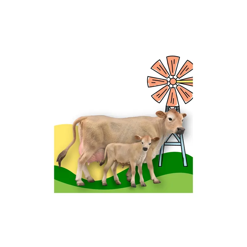 Box Vache et veau Jersiaise CollectA - Animaux de la ferme
