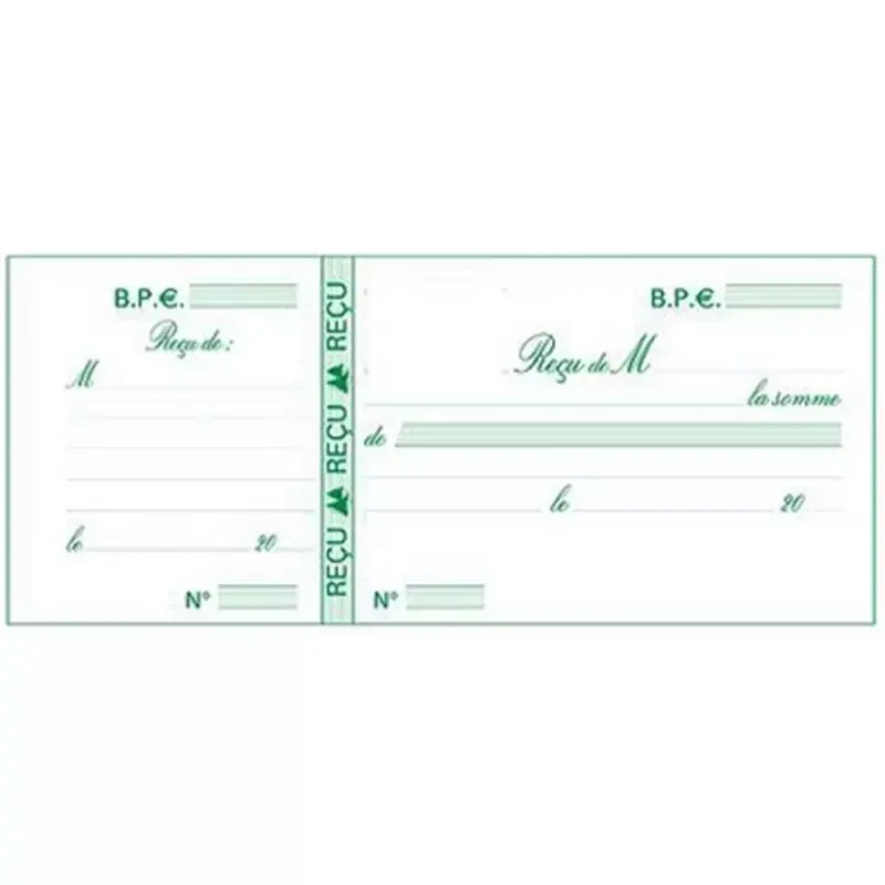 Carnet à souche Exacompta « Reçus » 50 feuillets, format horizontal 89 x 210 mm