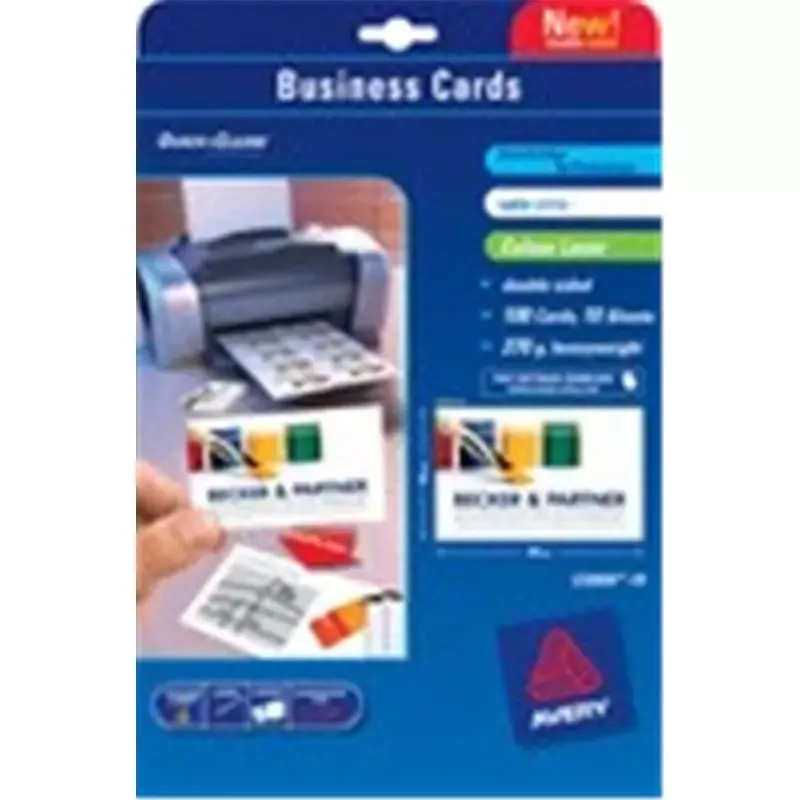 Cartes de visite Avery jet d'encre - 85 x 54 mm - brillant - 240g - 200 cartes