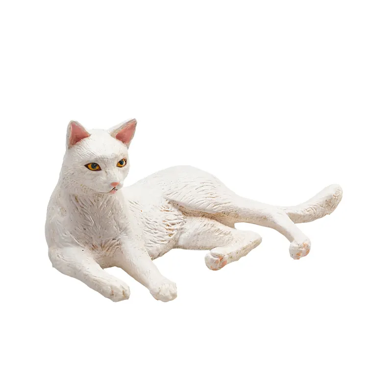 Chat couché blanc - Figurine Mojo 387368