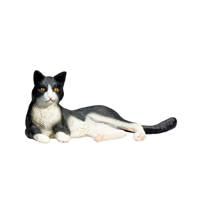 Chat couché noir et blanc - Figurine Mojo 387367
