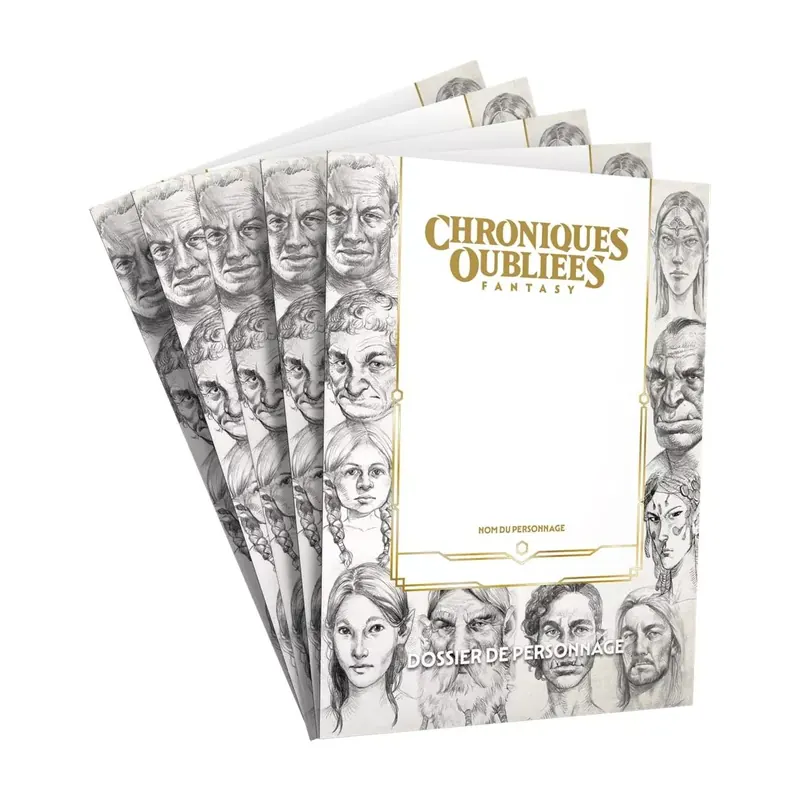 Chroniques Oubliées Fantasy 2ème Édition : Pack de 5 Dossiers de personnage