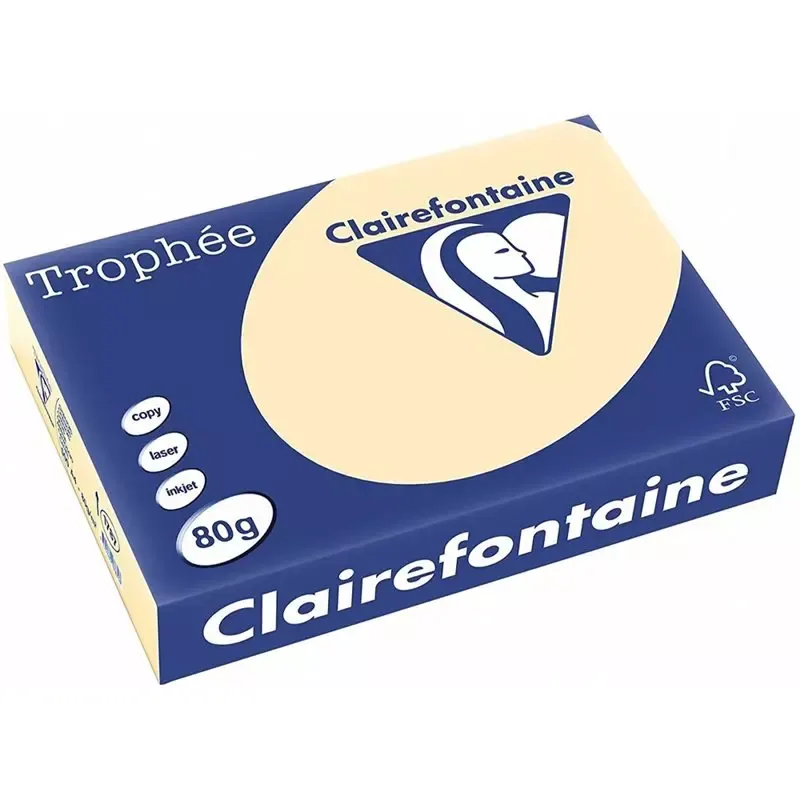 Clairalfa Papier couleur Trophée - A4 - 80 g/m2 - chamois